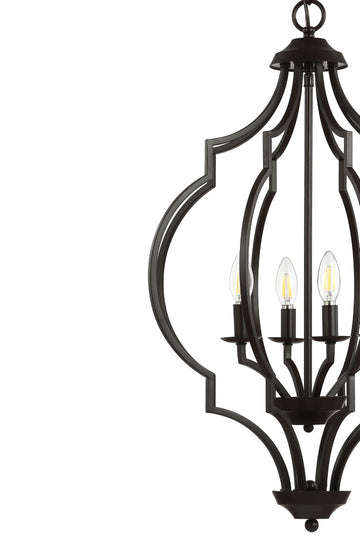 Selema 19" Iron Adjustable Ogee Lantern LED Pendant - JONATHAN Y
